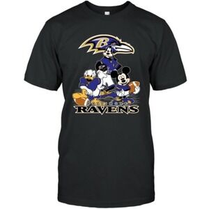 NFL Baltimore Ravens Mickey Mouse Donald Duck Goofy Retro T-Shirt